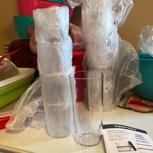 Tupperware set of 4 Clearly Elegant tumblers